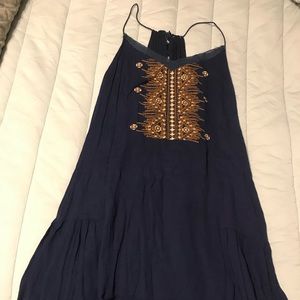 Navy blue flowy dress. Just above knees. Size large.